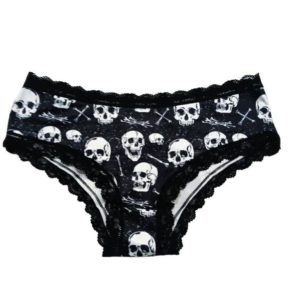 Gothic Hipster Lace Lingerie 3 Piece Panty Set Large -A - Picture 1 of 6